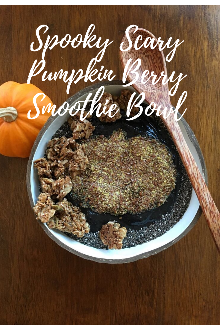 Spooky Scary Pumpkin Berry Smoothie Bowl